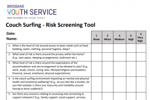 BYS couch surfing risk screening tool