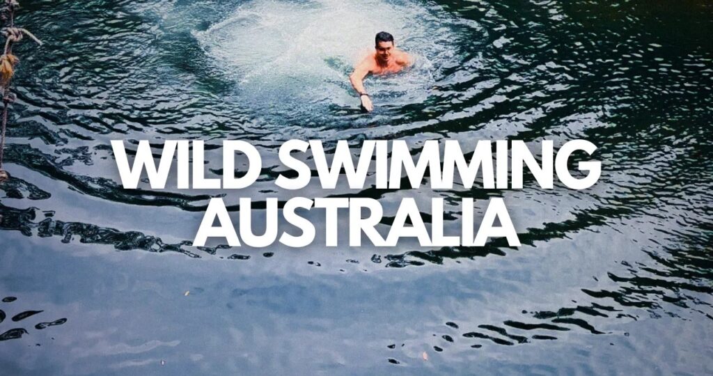 Wild Swimming Australia - a man swims in fresh water