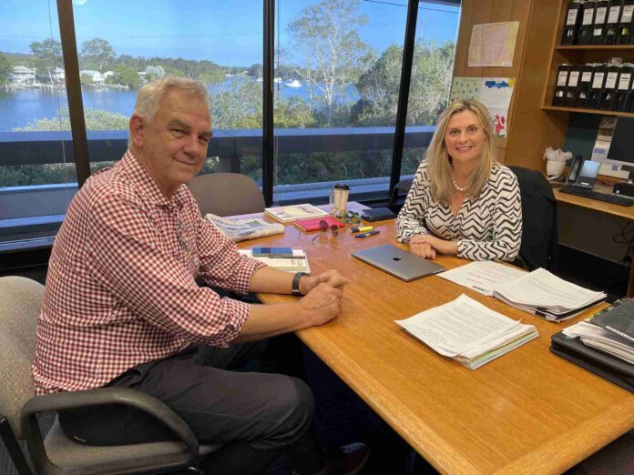 Noosa Mayor Clare Stewart with acting CEO Larry Sengstock