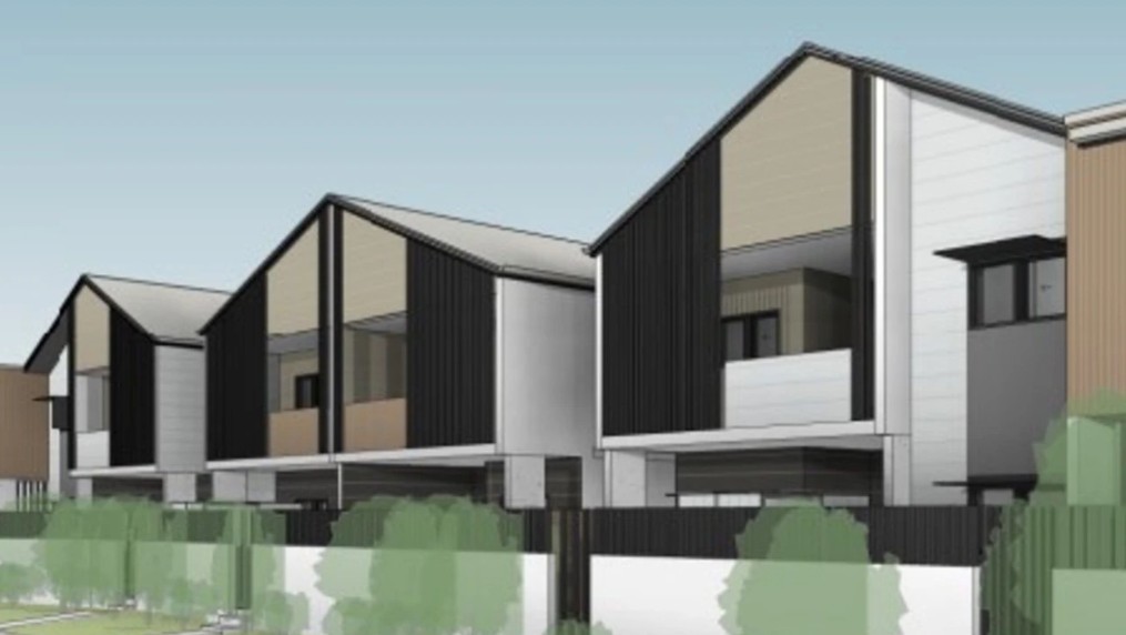 Artist impressions of a social housing complex proposed by BlueCHP in Bells Creek. Photo: Idea Architecture