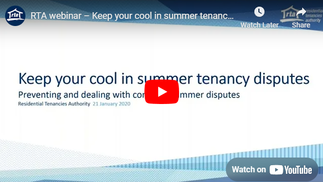 Tenancy Disputes Webinar from RTA