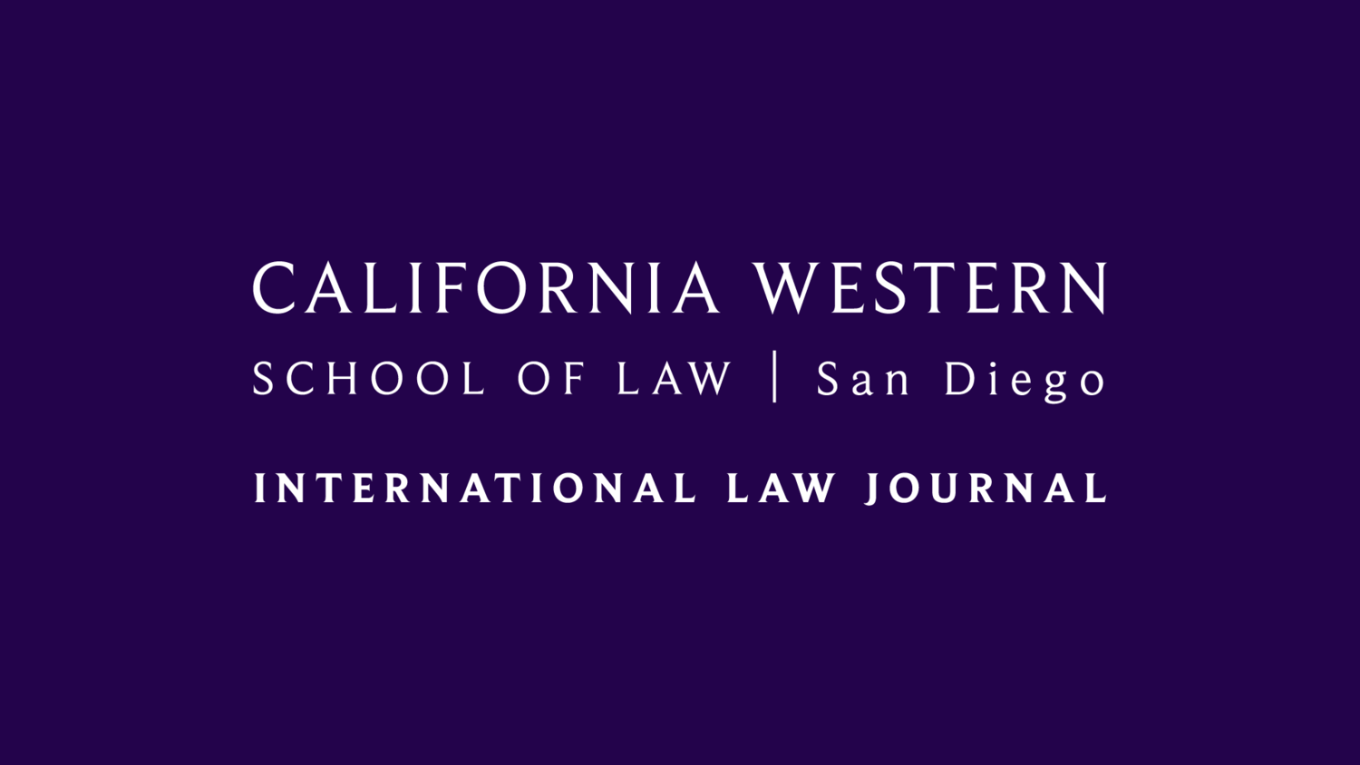 California Western International Law Journal