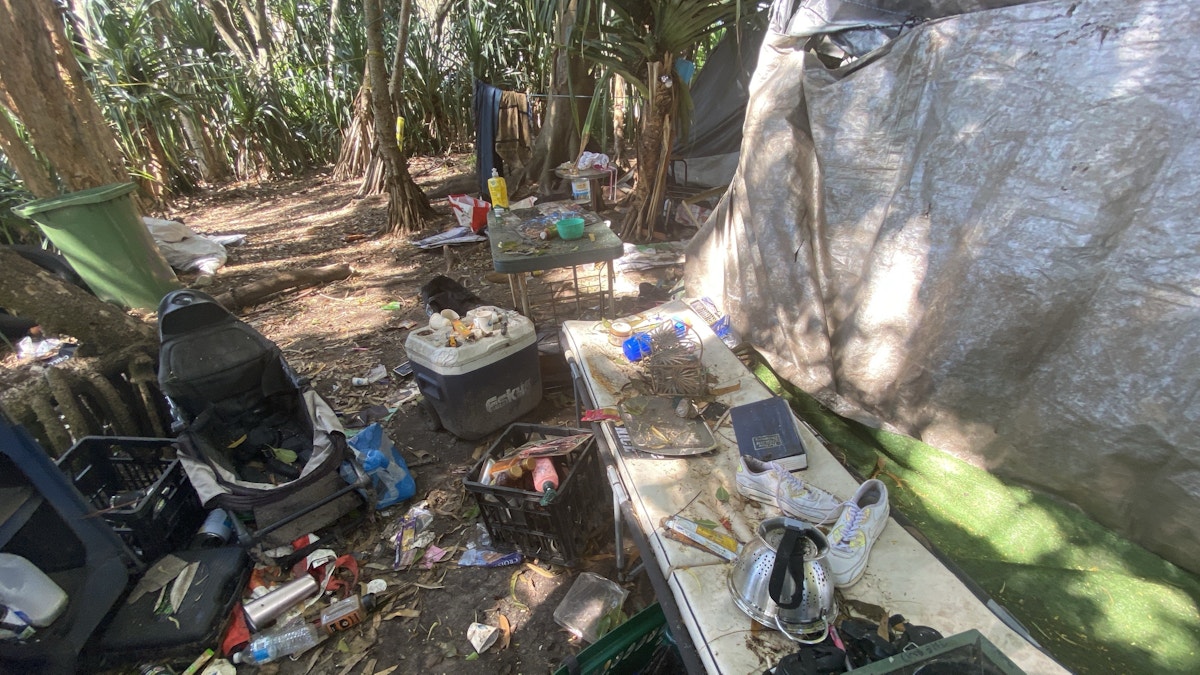 A campsite in Gayundah Arboretum, Woody Point. Photo: Moreton Daily