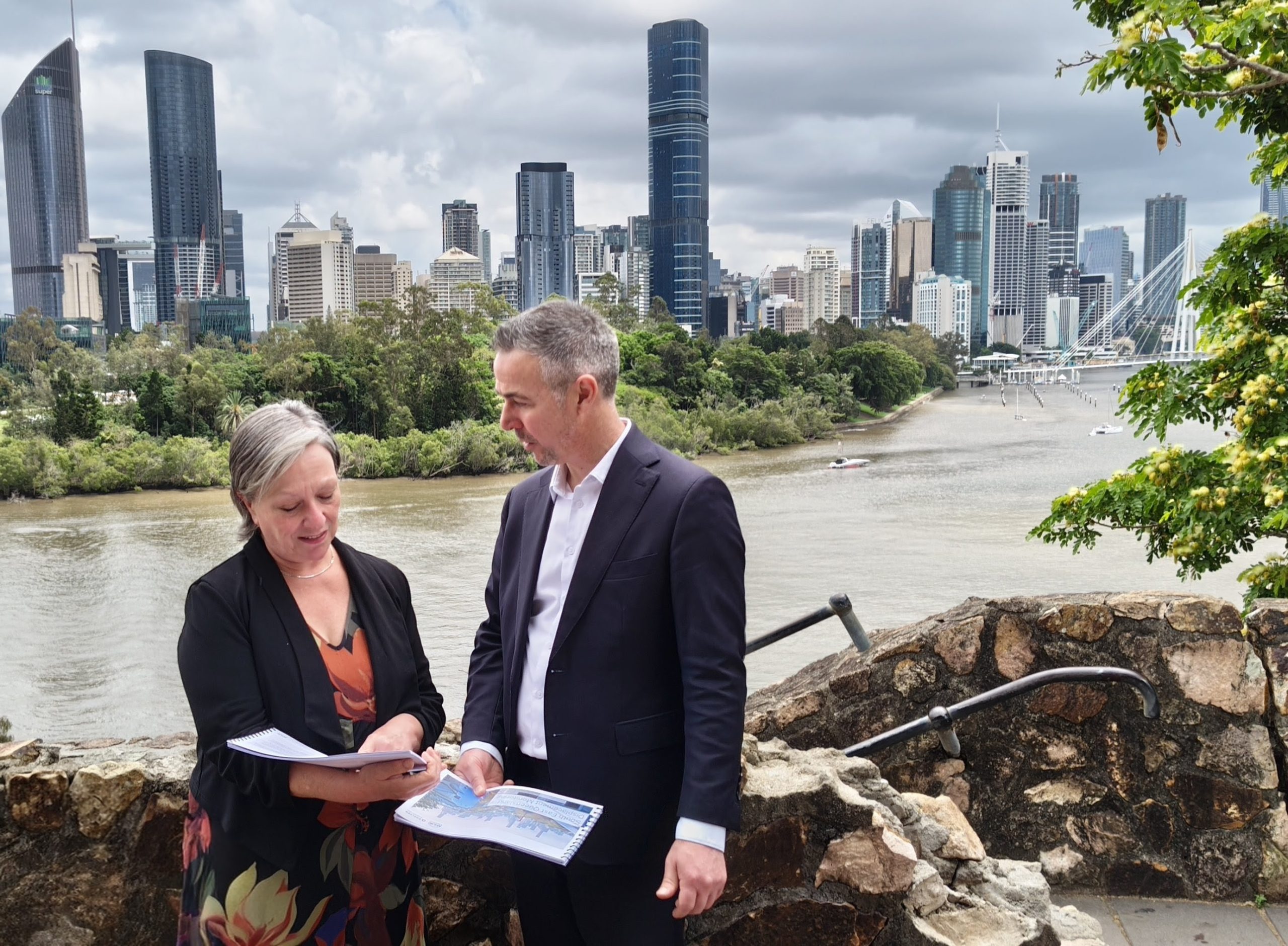 Fiona Caniglia from Q Shelter and Dr Tom Alves from AHURI at the launch of the 2025 report