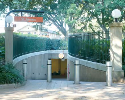 The tunnel entrance to Sydney’s St James station