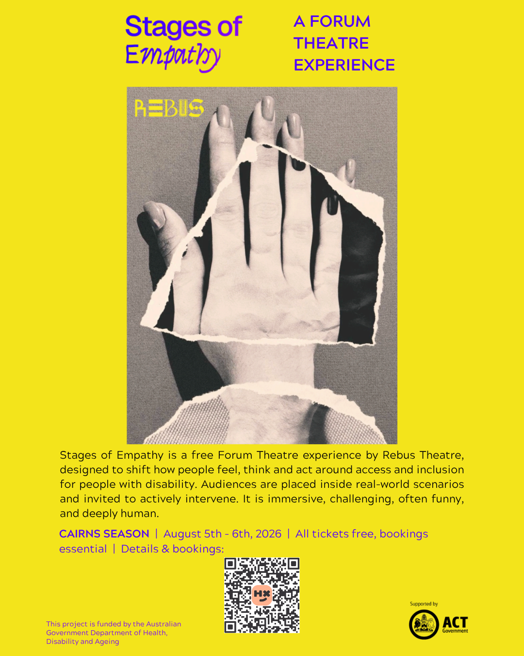 A flyer for the Stages of Empathy experience in Cairns