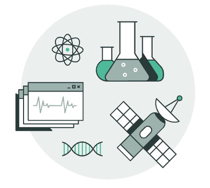 A graphic from the ResearchGate site showing a number of scientific icons